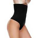 Werena Tummy Control Thong Shapewear for Women Seamless Shaping Thong Panties Body Shaper Underwear(03# Black-high rise wire,X-Large)