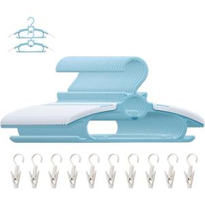 Baby Nursery Closet Hangers, Non-Slip and Extendable Laundry Infant Pant Hanger for Newborn Clothes 50pcs Blue hangers11-14'' Adjustable Children Coat Hanger for Girl Boy Toddler Kids Child., 50PACK