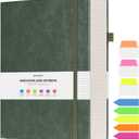 College Ruled Notebook, Large A4 Hardcover Leather Journal, 312 Numbered Pages Writing Journal, 100gsm No Bleed Paper, Lined Journal Notebook for Women Men School Office, 8.5''11'', Green