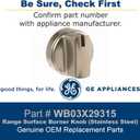 GE WB03X29315 Range Surface Burner Knob (Stainless Steel)