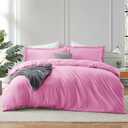 Hearth & Harbor California King Duvet Cover Set Light Pink, 3 Piece Bedding Set, Soft Double Brushed Comforter Cover Set with Button Closure, 1 Duvet Cover 104x98 inches and 2 Pillow Shams