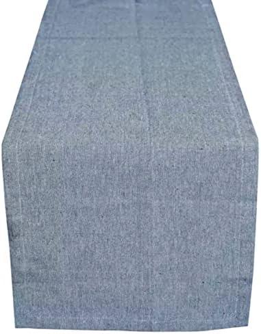 Yourtablecloth Chambray Table Runner (Blue, 14 x90), Blue 