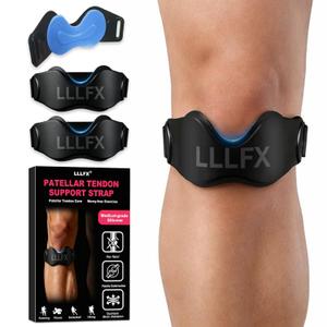 2 Pack Patellar Tendon Support Straps, Adjustable Non-slip Patellar Band, Distribute Patellar Tendon Pressure, Prevent Meniscus Tears & Relieve Knee Pain, Suitable for Running, Basketball, Black