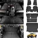 Cargo Mats for 2018-2025 Jeep Wrangler JL 4X4 Floor Liners with Trunk Mat Backrest Mat All Weather TPE Protector Rear Floor Trunk Liners for 18-25 Wrangler JL 4X4 4 Door Accessories