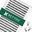 Lash Clusters 300pcs Individual Lashes 40D 0.07D Curl 11mm DIY Eyelash Extension KEYYOU Large Tray Volume Soft&Natural Cluster Lashes(40D-0.07D,11）