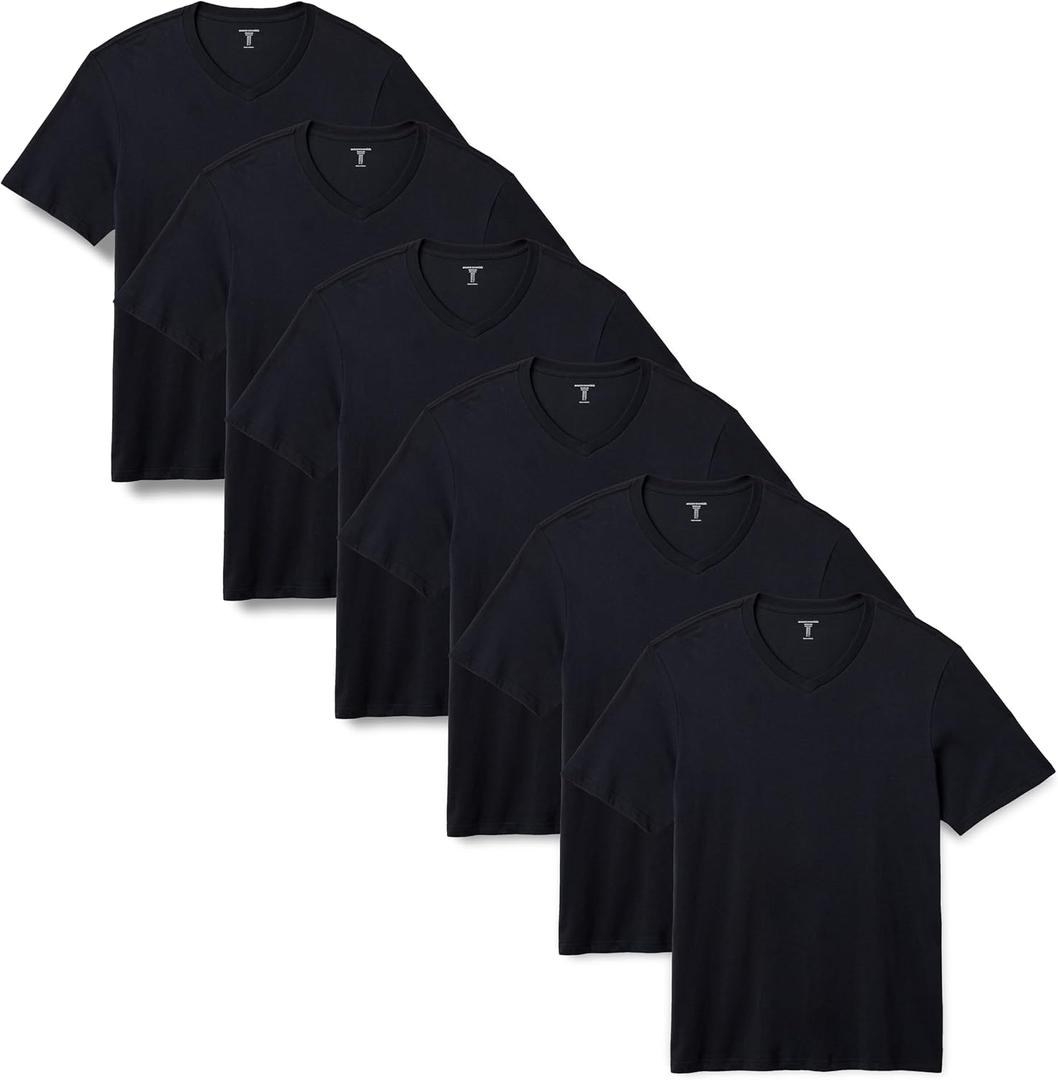 Amazon Essentials Men's Regular-Fit Short-Sleeve T-Shirt, Pack of 6 (Black, XXL)