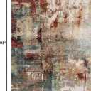 Lahome Modern Abstract 5x7 Area Rugs for Living Room, Washable Bedroom Rug Soft Non Slip Low Pile, Faux Wool Contemporary Carpet for Indoor Floor Decor Home Office Dining Room,Red/Multi