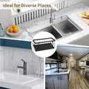 Kitchen Sink Caddy Organizer with Rag Holder,Self-Draining Sponge Holder for Countertop Soap Dispenser Organizers Storage Kitchen Decor and Accessories