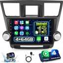 [4+64G] Android 13 Car Radio for Toyota Highlander 2009-2014 - Wireless Carplay and Android Auto - 10.1 Inch 1280 * 720 HD Touch Screen Car Stereo - 32 EQ/WIFI/GPS/SWC + AHD Backup Camera
