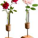 Clear Narrow Neck Test Tube Vase,Elegant Small Vase for Living Room & Home Decor All Seasons Plants Home décor Lover Gifts for Women