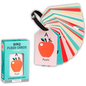 Mudpuppy My ABC's  Ring Flashcards 26 Durable Double Sided Alphabet Cards And Reclosable Ring With Colorful Art For Kids Ages 3+ Perfect For Preschool Or Travel For Teachers And Parents