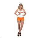 Ripple Junction Hooters Girl Classic Waitress Role Play Costume Uniform Outfit w/Tank Top Shorts Adult Women's Large Orange White, L