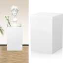 Cube Display Pedestal Stand for Bridal Shop, Square White Display Risers Columns, Party Event Decor Platform Base Tables for Boutiques Wedding Birthday Party Exhibition (15.7*15.7*23.6in)