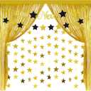 AceOrbit 2026 Happy New Year Decorations Gold Backdrop Birthday Decorations Foil Curtain Backdrop Gold Streamers Garland Star Hanging Bunting Banner Sign DIY for Happy New Year Eve Party Supplies