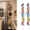 80" 2 Pack Cotton Hanging Storage Chain for Stuffed Animals Storage with 40 Metal Clips Stuffed Animal Organizer Chain for Wall Corner Nursery Play Room (Multicolor)