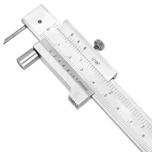 Metal Scriber Calipers, 200mm 8in Marking Gauge Calipers, Carbide Scribe Caliper for Scribing Iron, Steel, Wood and Other Materials