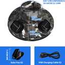 Hat with Fan,Solar Fan Hat,Wide Brim Sun Ha-t with 2 Solar Fan,for Outdoor Fishing,Waterproof Outdoor Hiking Camping Fishing(Black and White) (Green)