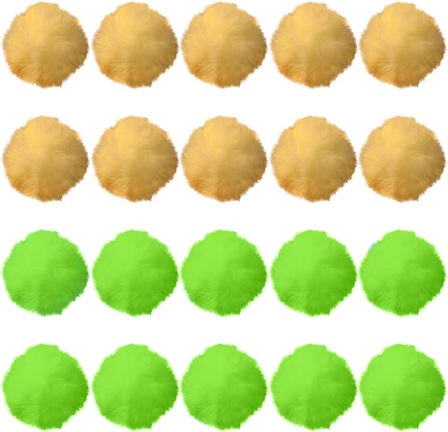 ChenShuo Large Mixed Color Poms Costume Accessory,Craft Pom Pom Balls, Pom pom Balls for Arts and DIY Creative Crafts Decorations,2 Colors, Yellow, Green, 3 Inches,20 Pieces.