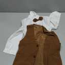 Boys 3Pcs Clothing Sets Cotton Long Sleeve Bowtie Shirts +Vest +Pants Casual Suit (4T, Brown)