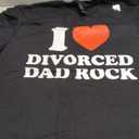 I Love Divorced Dad Rock Joke T-Shirt L