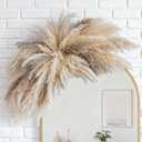 Fluffy Boho Wall Decor - DIY Pampas Grass Kits,Need to Assemble,Decorative Pampas Cloud,Mirror Decorative,for Entryway Bedroom Living Room Bathroom House Warming Gifts New Home Essential (Large)