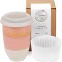 NOVA CERAMICS Travel Mug - Travel Coffee Mug  Iced Coffee Cup Unique to Go Mug  Microwave & Dishwasher Safe Coffee Pink Tumbler - Gifts for Women Men Him Her  12oz  Afterglow