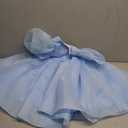 LalaMira Flower Girl Dress Organza Toddler Dresses Puff Sleeve & Bow Bcak Girls Princess Dress for Wedding Birthday Party Blue-12M