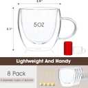 VENVENWEAVS Espresso Cups Set Of 4,Double Wall 5OZ Hand Blown coffee Shots Glass,Espresso Coffee Mugs In Gift Box,Perfect For Espresso,Latte,Cappuccinos,Tea Bag,Juice
