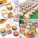 TOFLEN 100Pcs Mini Cake Containers with Clear Dome Lids for Mini Desserts Cupcake, Cheesecake, Cocoa Bomb, Strawberry, Mooncake