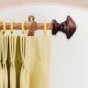 Yalikop 2 Pack Drapery Curtain Wood Finial Screw on Curtain Rod End Caps Wooden Finials for 2" Diameter Drapery Rod