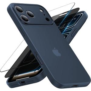 3 in 1 for iPhone 17 Pro Max Case, [Non-Slip] [Military-Grade Drop Protection] [Full Camera Protection] Shockproof Phone Case for iPhone 17 Pro Max, with 2 * Screen Protector, Midnightblue