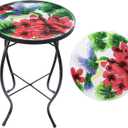 Outdoor Side Table,14" Patio Accent Table Bistro Coffee End Table, Round, 14-inch diameter, 21-inch height