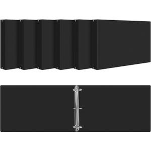 6 Pieces 11" x 17" 3 Ring Black Binder Round Ring Binders, 11 x 17 Binder 3 Ring, Binder Folder 3 Ring Folder for Pressboard Presentation, Reports, Proposals, Documents (2 Inch)