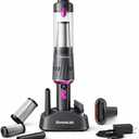 Handheld Vacuum Cordless 25000Pa Car Vacuum 3-in-1 Handheld Vacuum, Includes Smart Display and Charging Base Hand Vac Cordless Rechargeable One-Touch Empty for Home/Pet/Car (Lilac)