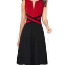 VFSHOW Womens Front Zipper Work Office Business Casual Church A Line Dress (XXL)