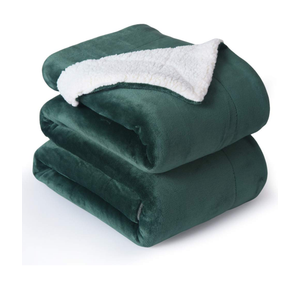 Throw Blanket Reversible Sherpa Flannel Blanket Super Soft Fuzzy Plush Fleece Microfiber for Bed/Couch(60"x80", Olive Green)