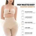 Shapewear Tummy Control High Waist Shapewear for Women Girdle Thigh Slimmer & Seamless Shapewear Shorts Cream (Beige, L)