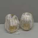 TRIROCKS Set of 2 Metal Battery Operated Lamp 7'' Tall Mini Cage Shape Cordless Table Lamp Battery Lanterns with Warm Fairy Lights Bulb for Patio Garden Wedding Parties Indoor Outdoor(Gold)