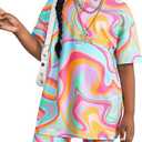 Girls 2 Piece Outfit Set Oversized Graphic Tshirts and Leggings Short Sleeve Top + Biker Shorts Kids Summer Clothes