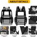 Stadium Approved Clear Backpack, Heavy Duty Transparent Bag for Concerts, Events, College & Workplace - Black