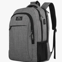 MATEIN Travel Laptop Backpack, Business Anti Theft Slim Sturdy Laptops Backpack with USB Charging Port, Water Resistant College School Computer Bag Gift for Men & Women Fits 15.6 Inch Notebook, Grey