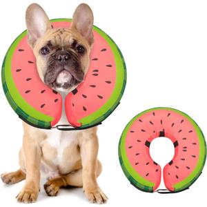 Dog Cone Collar for Small Medium Large Dogs for After Surgery, Pet Inflatable Neck Donut Collar Soft Protective Recovery Cone for Dogs and Cats - Alternative E Collar Does not Block Vision - Red,M