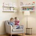 Yirilan 4-Pack 23.5IN Scalloped Shelves, Nursery Shelves for Wall, Floating Nursery Book Shelves for Kids, White, 4 Pack - 23.50 in