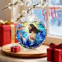 2 x Christian Gifts: Stained Glass Jesus Ornament | Christmas Ornaments (Christmas Tree Ornaments), Religious Holiday Decor, Jesus Christ Decoration, Religious Gifts & Xmas Gift