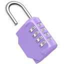Puroma Combination Lock 4 Digit Waterproof Locker Locks Secure Outdoor Padlock for Gym Lockers, Toolboxes, Gates, Fences, Storage, Sports Locker, Cabinets (Purple)