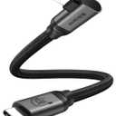 Silkland 20Gbps USB C Data Cable Right Angle, Short 1FT 90 Degree USB C 3.2 Gen 2x2 High Speed Data Transfer Cable, 5K/4K 60Hz Monitor Cable, 240W PD, Type C Data Compatible for SSD, Hub, Dock,eGPU