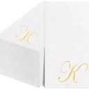 BUCLA 200PCS Gold Monogram Paper Napkins Letter K - Disposable Paper Napkins Elegant Metallic Golden Foil Gold Paper Napkin for Wedding, Birthday Party&Thanksgiving
