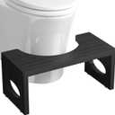 7 Inch Bamboo Toilet Stool, Foldable Poop Stool, Bathroom Step Stool Squat (Black)
