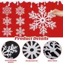 Fovths 12 Pieces Large White Snowflake Ornaments 15.8 Inches Plastic Christmas Snowflakes Decorations Glittered Hanging Snowflakes for Christmas Tree Indoor Outdoor Window Room Decor