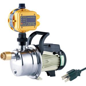 TDRSUPER 1/2 HP Water Pressure Booster Pump with Smart Controller, 845GPH, 110V, Stainless Steel Well Pump, Automatic Water Transfer Jet Pump for Home, Garden, Lawn, Irrigation